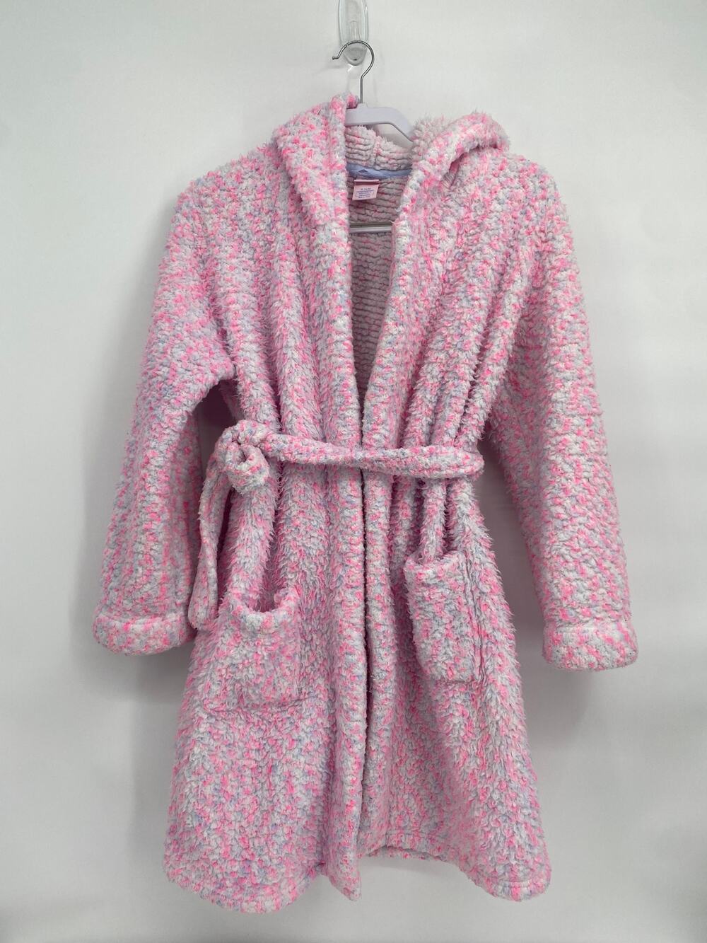 More than Magic Kids Pink Robe with Pockets Hood Tie Waist XL 14/16
